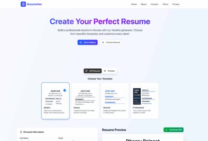 Resume Generator AdSense Approval Tool Script