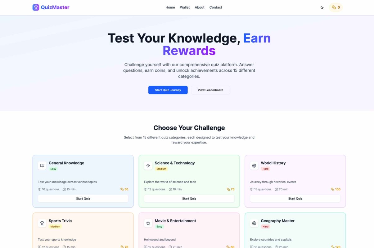 Quiz Tool with Coin System AdSense Approval Script